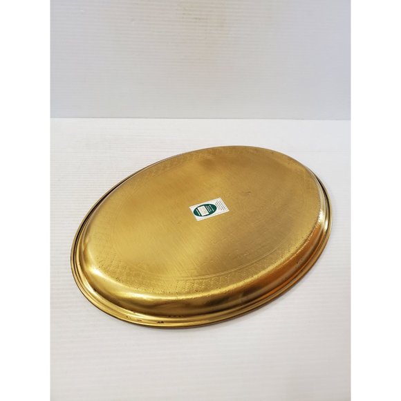 Vintage Brass oval Tray, Engraved Scene, Solid Brass, Catch-all Tray, Re… - Picture 3 of 10